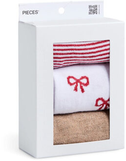 Pieces Dames kerst sokken pcjopi glitter 3-pack multicolor Veelkleurig - One size