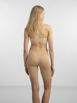 Pieces Dames short lange pijp - maat L / XL Beige