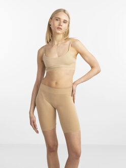 Pieces Dames short lange pijp - maat M / L Beige