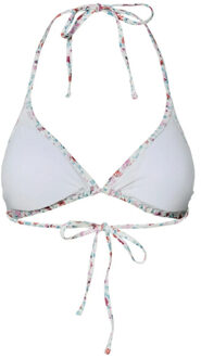Pieces Dames triangel bikini top pcbaomi gebloemde print - maat M Wit