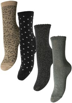 Pieces Ebby Glitter Long Sokken Dames (4-pack) - 38-42