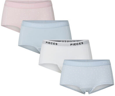 Pieces Pclogo lady 4 pack aop/solid noos b - maat XL Blauw