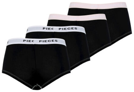 Pieces Pclogo lady 4 pack solid noos bc Zwart