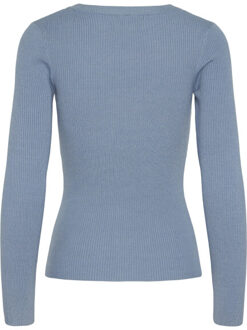 Pieces Pcmira ls u-neck knit noos bc - maat XL Blauw