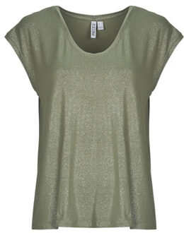 Pieces T-shirt Korte Mouw Pieces PCALICE SS GLITTER TEE" Kaki - S, M, L, XL, XS