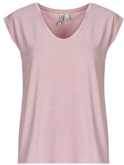 Pieces T-shirt Korte Mouw Pieces PCBILLO TEE LUREX STRIPES" Violet - S, M, L, XL, XS