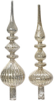 Piek glas d9h35cm zilver a2 Zilverkleurig