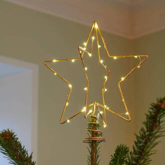 Piek voor kerstboom - Goud met LED