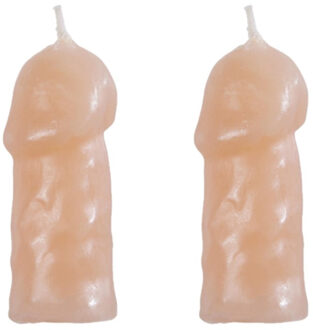 Piemel kaars - 4x - 5 cm - penis fun kaars - vrijgezellenfeest taart decoratie