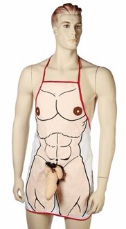 Piemel Schort - 3D - naakte man opdruk - polyester - 68 x 44 cm