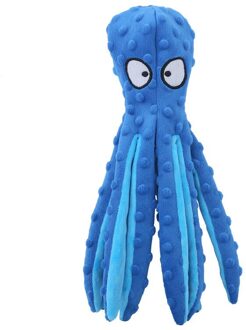 Piepende Speelgoed Octopus Geen Vulling Crinkle Pluche Hond Speelgoed Voor Puppy Tandjes Duurzaam Hond Chew Speelgoed Training D6 blauw
