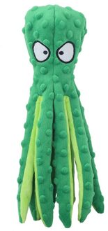 Piepende Speelgoed Octopus Geen Vulling Crinkle Pluche Hond Speelgoed Voor Puppy Tandjes Duurzaam Hond Chew Speelgoed Training D6 groen
