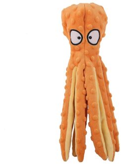 Piepende Speelgoed Octopus Geen Vulling Crinkle Pluche Hond Speelgoed Voor Puppy Tandjes Duurzaam Hond Chew Speelgoed Training D6 oranje