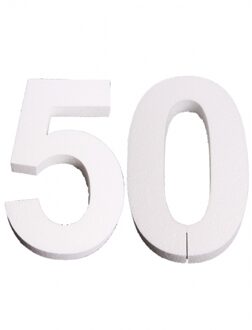 Piepschuim 50 cijfer 25 cm - Styropor cijfer 50