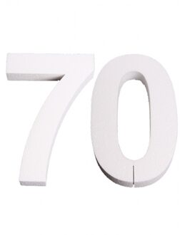 Piepschuim 70 cijfer 25 cm - Styropor cijfer 70