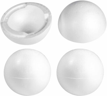 Piepschuim bol/ballsen - 6x - wit - D20 cm - halve schalen - hol - hobby/DIY materiaal