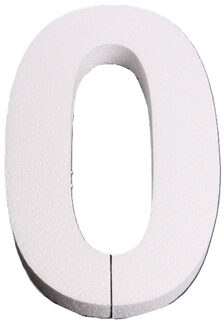 Piepschuim cijfer 0 jaar - H25 cm - hobby/knutselmateriaal - DIY - Knutselen - Cijfers zelf maken