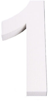 Piepschuim cijfer 1 jaar - H25 cm - hobby/knutselmateriaal - DIY - Knutselen - Cijfers zelf maken Wit