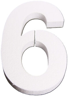 Piepschuim cijfer 6 jaar - H25 cm - hobby/knutselmateriaal - DIY - Knutselen - Cijfers zelf maken