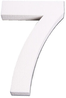 Piepschuim cijfer 7 jaar - H25 cm - hobby/knutselmateriaal - DIY - Knutselen - Cijfers zelf maken Wit