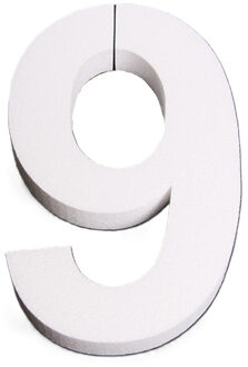 Piepschuim cijfer 9 jaar - H25 cm - hobby/knutselmateriaal - DIY - Knutselen - Cijfers zelf maken