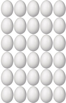 Piepschuim eieren - 30x st - H8 cm - hobby - knutselmateriaal - DIY