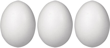 Piepschuim eieren - 3x st - H8 cm - hobby - knutselmateriaal - DIY Wit