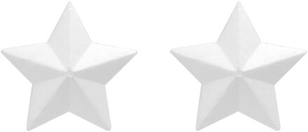 Piepschuim hobby knutselen vormen/figuren - Set van 2x stuks - kerst ster - 25 cm - wit