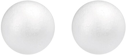 Piepschuim hobby ronde ballen/bollen - zak van 10x stuks - 5 cm -knutselen vormen/figuren Wit