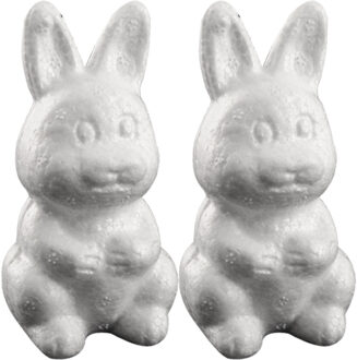 Piepschuim hobby vorm - 2x - haas/konijn - 8 cm - DIY knutsel figuren
