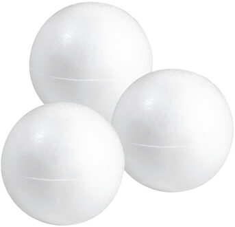 Piepschuim hobby vorm - 3x - bol - 50 cm - DIY knutsel figuren - halve schalen Wit