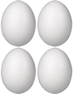 Piepschuim hobby vorm - 4x - ei - 12 cm - DIY knutsel figuren - paasei Wit