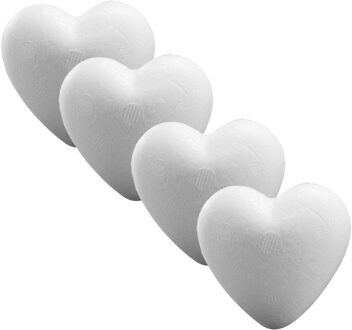 Piepschuim hobby vorm - 4x - hart - 15 cm - DIY knutsel figuren