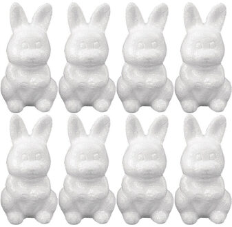 Piepschuim hobby vorm - 8x - haas/konijn - 8 cm - DIY knutsel figuren