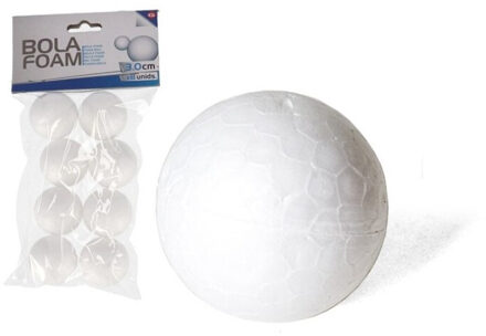 Piepschuim hobby vormen DIY ballen - 8x - styropor bollen - 3 cm