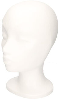 Piepschuim hoofd/kop - wit - 30 cm - vrouw/meisje - paspop