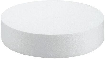 Piepschuim schijf - D30 x H7 cm - wit - rond - hobby knutselen - vormen/figuren