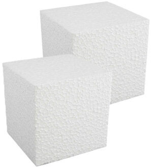 Piepschuim vorm - 10x - kubus/vierkant - wit - 10 x 10 x 10 cm - polystyreen figuur - hobby/knutsele