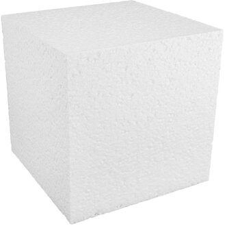 Piepschuim vorm - kubus/vierkant - wit - 15 x 15 x 15 cm - polystyreen figuur - hobby/knutselen