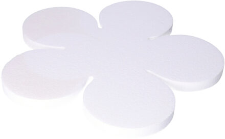 Piepschuim vormen bloemen - 10 x 1 cm - Hobby knutselen - zelf decoreren Wit