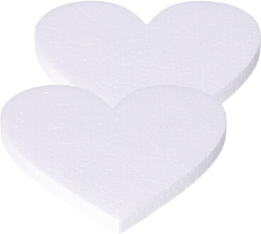 Piepschuim vormen/figuren hartje - 2x - Dia 20 - hobby en knutselen artikelen - wit - bruiloft