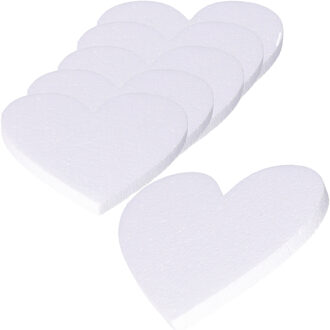 Piepschuim vormen/figuren hartje - 6x - Dia 10 - hobby en knutselen artikelen - wit - bruiloft