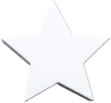 Piepschuim vormen sterren - 20 x 5 cm - hobby/knutselmateriaal - Kerst sterren maken Wit