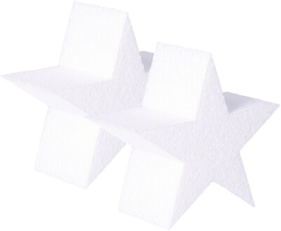 Piepschuim vormen sterren - 2x - 40 x 5 cm - hobby/knutselmateriaal - Kerst sterren maken
