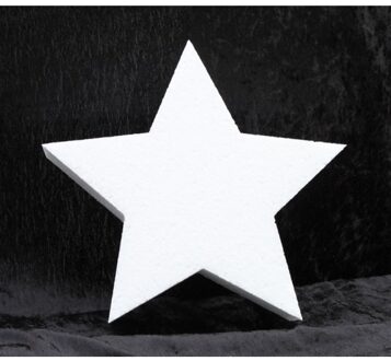 Piepschuim vormen sterren - 30 x 5 cm - hobby/knutselmateriaal - Kerst sterren maken Wit