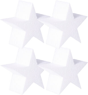 Piepschuim vormen sterren - 4x - 10 x 5 cm - hobby/knutselmateriaal - Kerst sterren maken