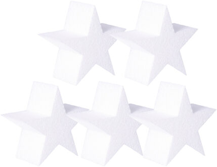 Piepschuim vormen sterren - 5x - 10 x 5 cm - hobby/knutselmateriaal - Kerst sterren maken