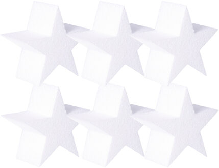 Piepschuim vormen sterren - 6x stuks - 10 x 5 cm - hobby/knutselmateriaal - Kerst sterren maken