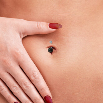 Piercing Navel Crystal Preciosa White Silver 925 Zilver