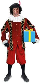 Piet Kostuum | Assistent Van Sinterklaas Piet Rood Zwart Kostuum | Small | Sinterklaas | Verkleedkleding